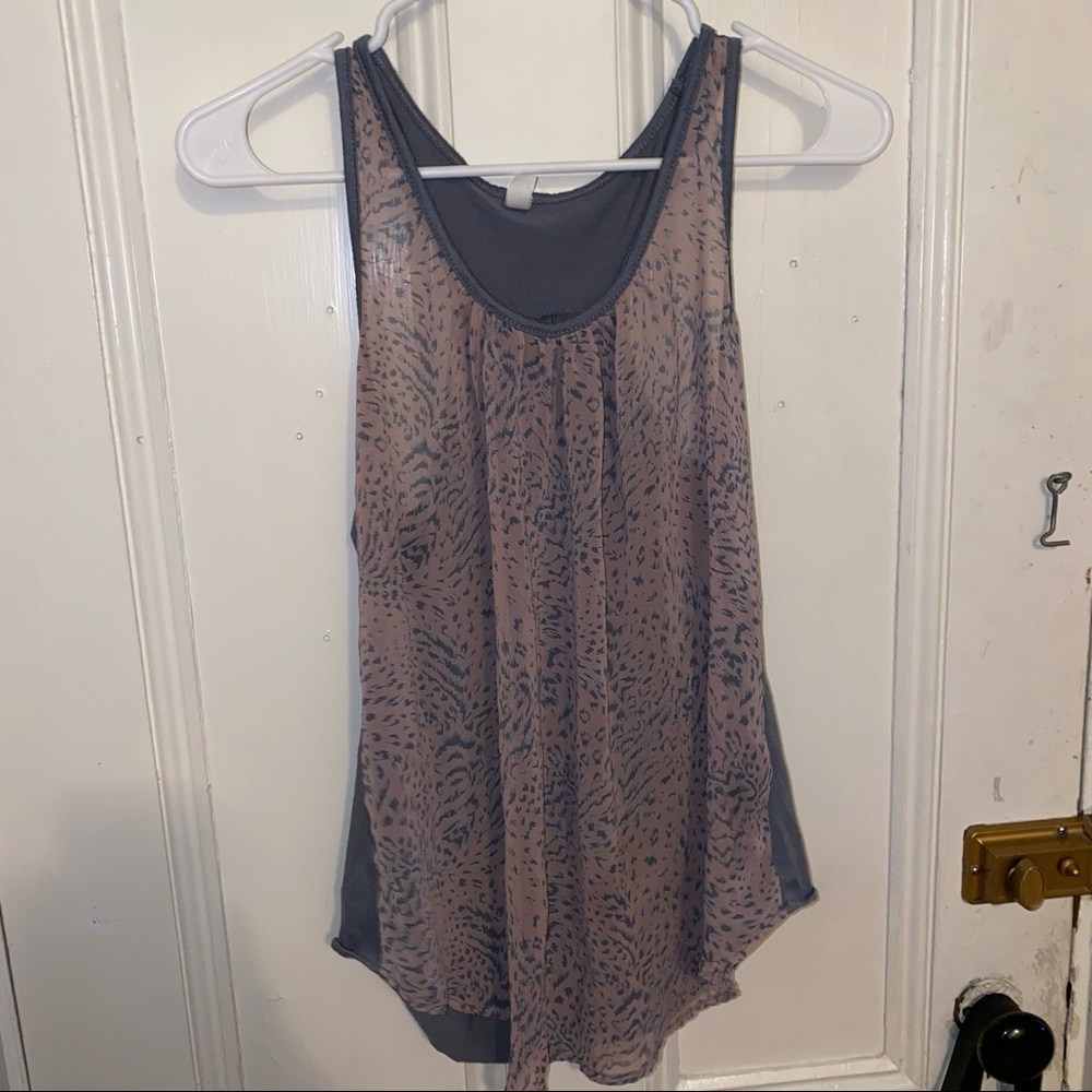See Through Animal Print Top